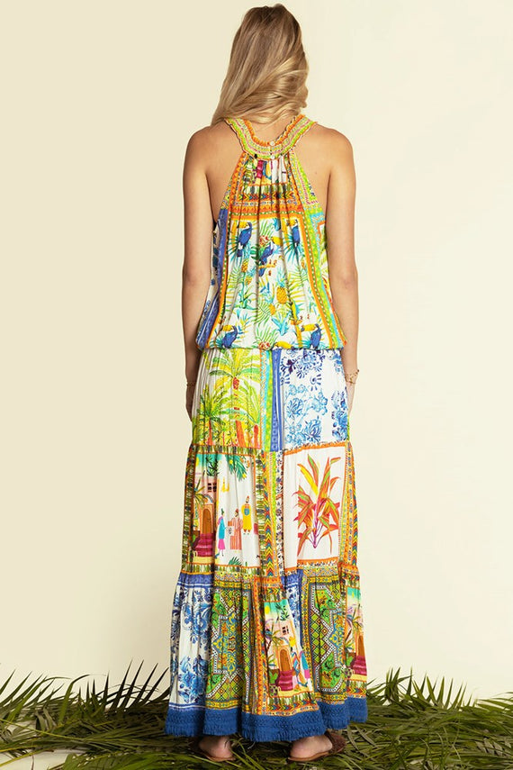 Mombasa Halter Dress Blue